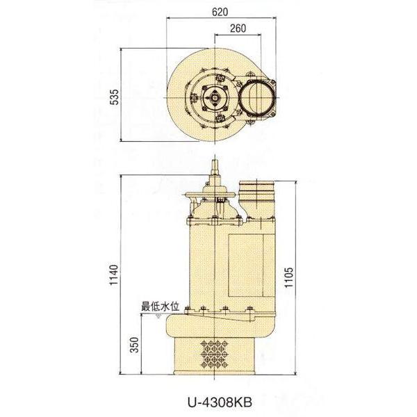 桜川ポンプ 省エネ 水中ポンプ 50Hz/ U-4308KB-50Hz : 機械工具の
