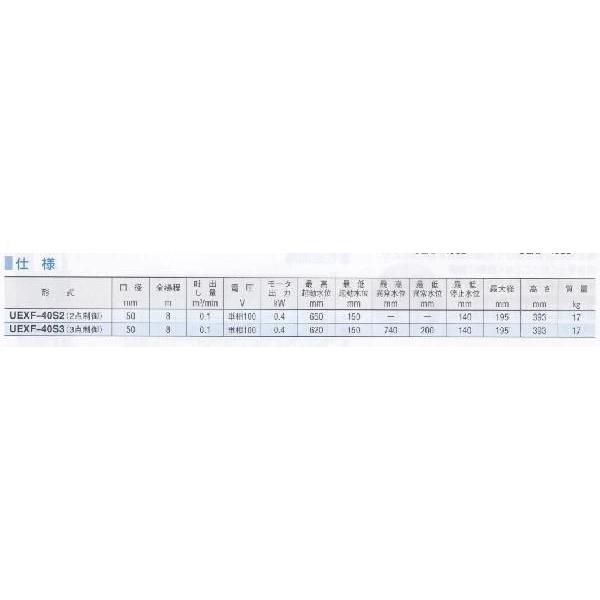 桜川ポンプ 静電容量式 自動排水 水中ポンプ 50hz　UEXF-40S2｜laplace｜02