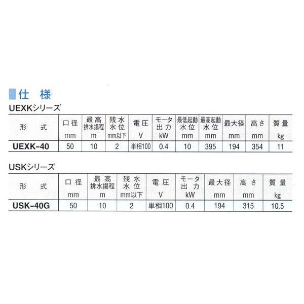 桜川ポンプ 残水処理ポンプ 60hz　USK-40G｜laplace｜02