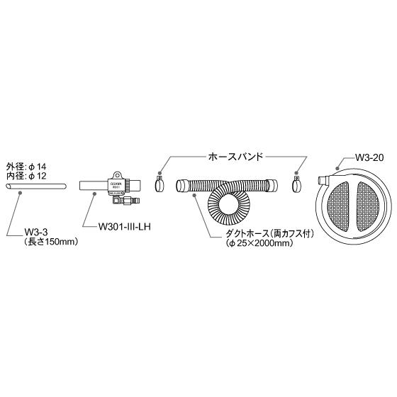 オオサワカンパニー ワンダーガン　集塵機セット　標準タイプ  W301-3-LH-20｜laplace｜02