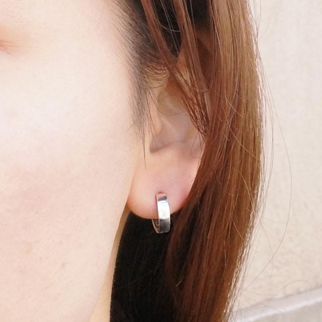ピアス メンズ シルバーピアス つけ外し楽 シンプル ワンタッチ フープ