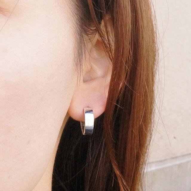 ピアス メンズ シルバーピアス つけ外し楽 シンプル ワンタッチ フープ