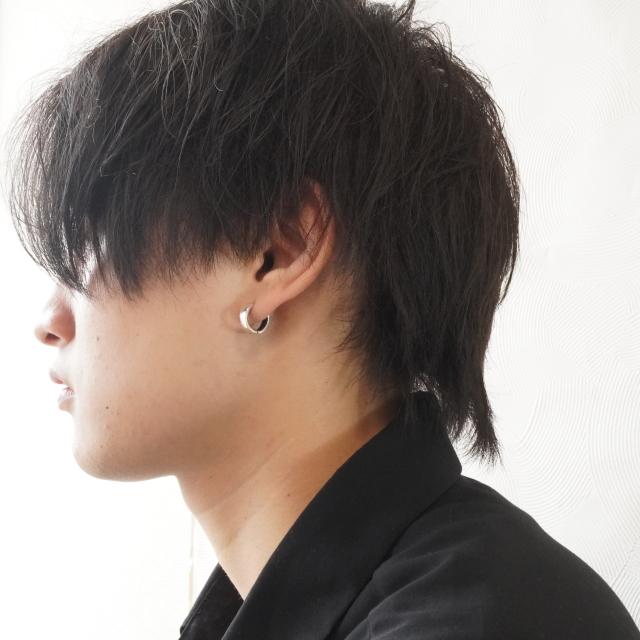 ピアス メンズ シルバーピアス つけ外し楽 シンプル ワンタッチ フープ