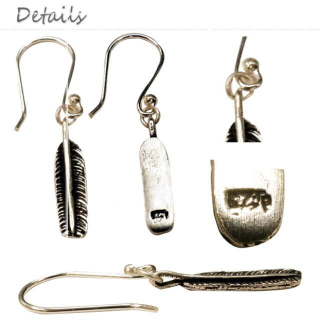 ピアス シルバー925 羽根 フェザー フックピアス silver925 シルバー