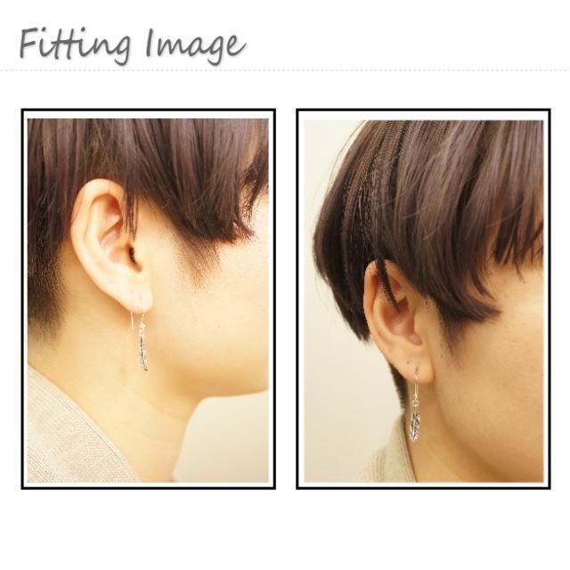 ピアス シルバー925 羽根 フェザー フックピアス silver925 シルバー