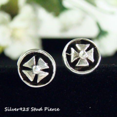 ピアス シルバー925 クロス 十字架 スタッドピアス silver925 シルバー