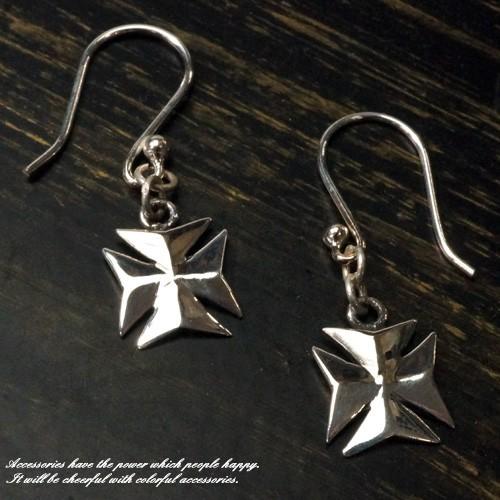 シルバーピアス メンズ クロス フックピアス サガリピアス シルバー925