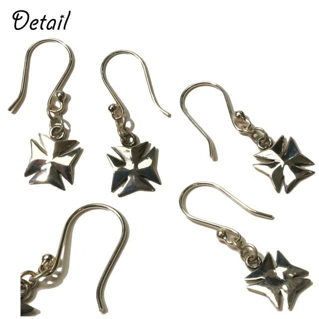 シルバーピアス メンズ クロス フックピアス サガリピアス シルバー925