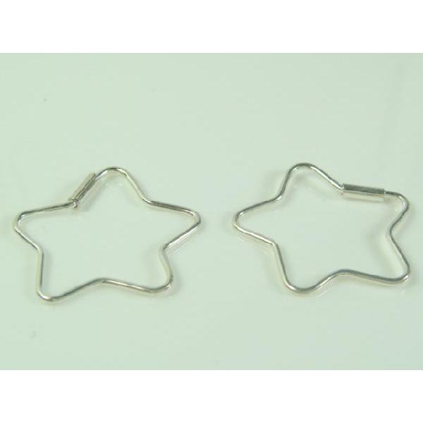シルバーピアス フープピアス 星 スター シンプル シルバー925 送料
