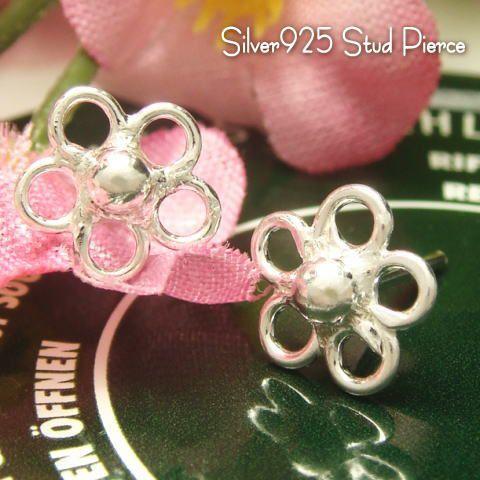 シルバーピアス スタッドピアス ワイヤー 花弁 花びら 花 フラワー