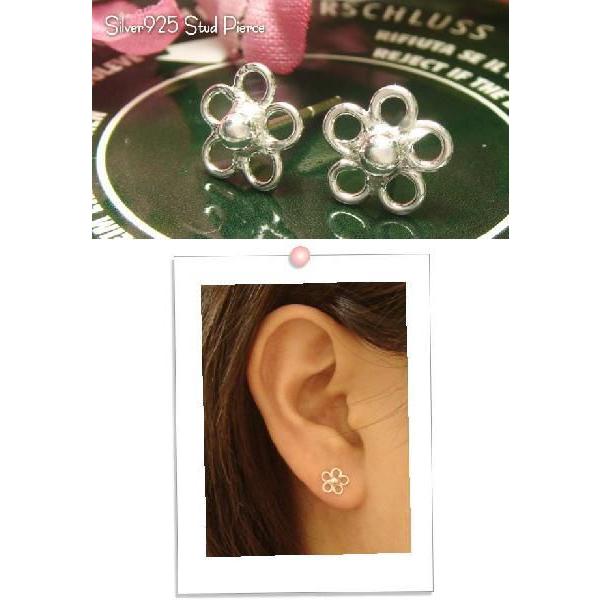 シルバーピアス スタッドピアス ワイヤー 花弁 花びら 花 フラワー