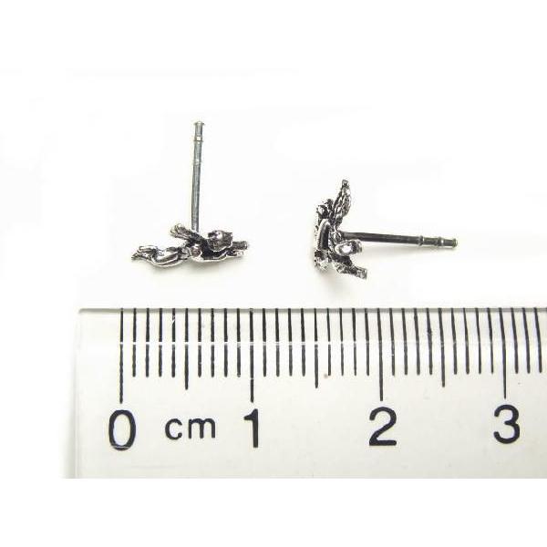 シルバーピアス スタッドピアス キューピット 弓矢 天使 エンジェル