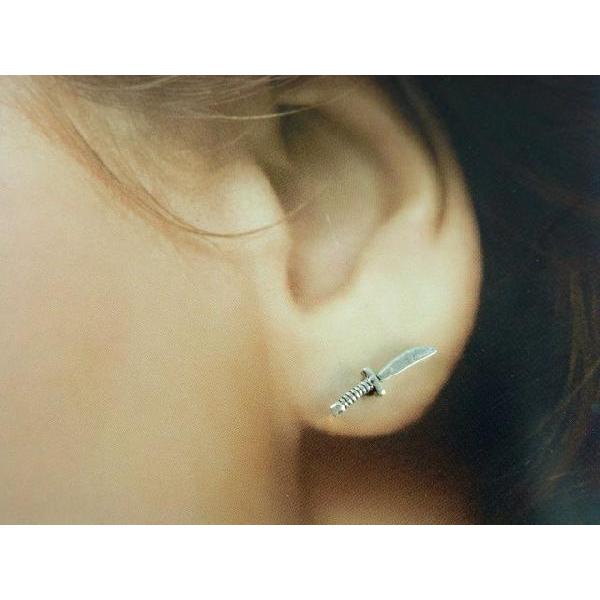 シルバーピアス スタッドピアス 海賊 山賊 短剣 刀 シルバー925 mens