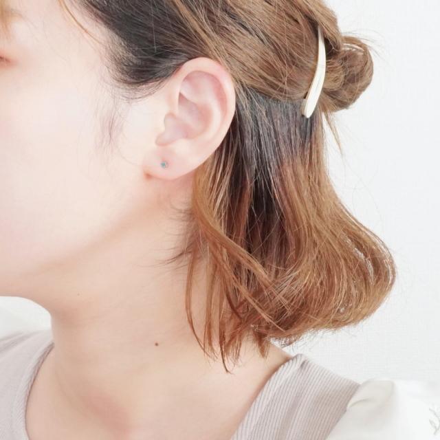 シルバーピアス スタッドピアス クロス 十字架 ブルー 青 プチ 極小