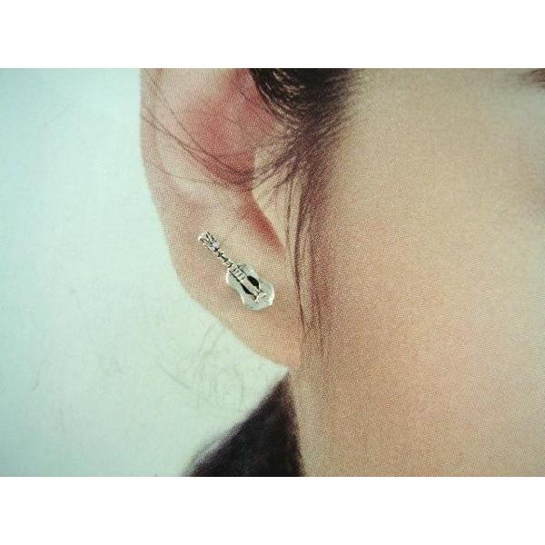 シルバーピアス スタッドピアス ギター アコースティックギター 楽器