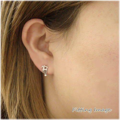 シルバーピアス スタッドピアス サーカス ボール 馬 ホース 玉乗り