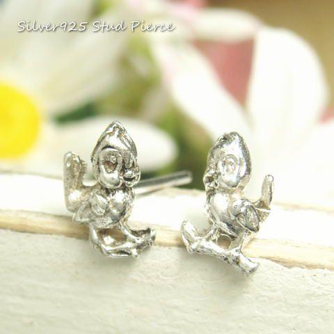 シルバーピアス スタッドピアス メルヘン 鳥 ピアス とり バード
