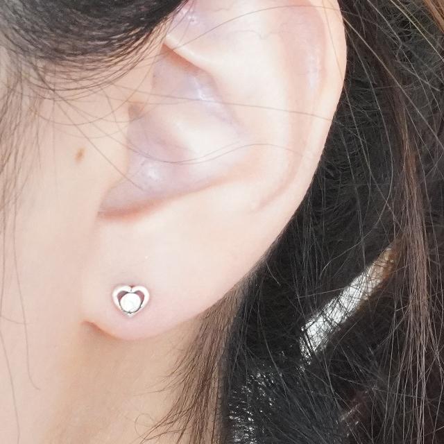 シルバーピアス スタッドピアス ハート オープンハート キラキラ
