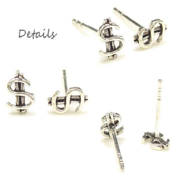 シルバーピアス スタッドピアス ドルマーク ＄ お金 通貨 シルバー925