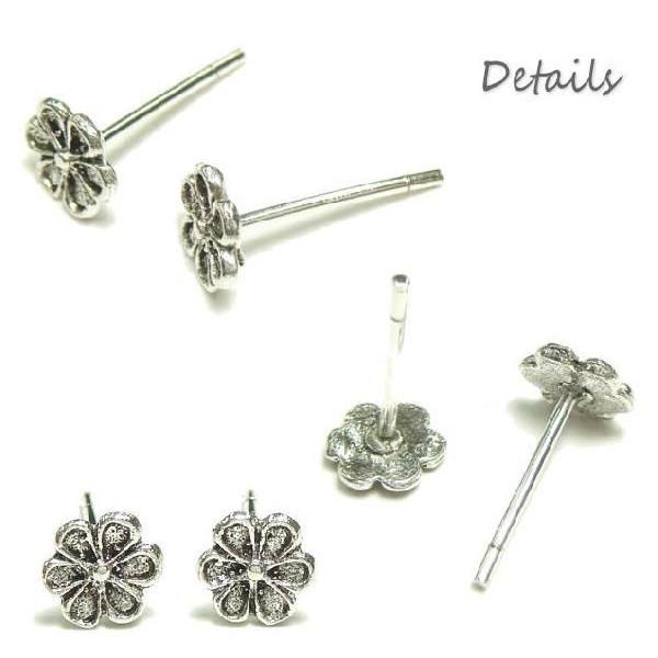 シルバーピアス スタッドピアス 花 フラワー シルバー925 送料無料