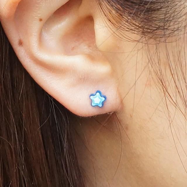シルバーピアス スタッドピアス カラフル スター 星 キャンディ お菓子 