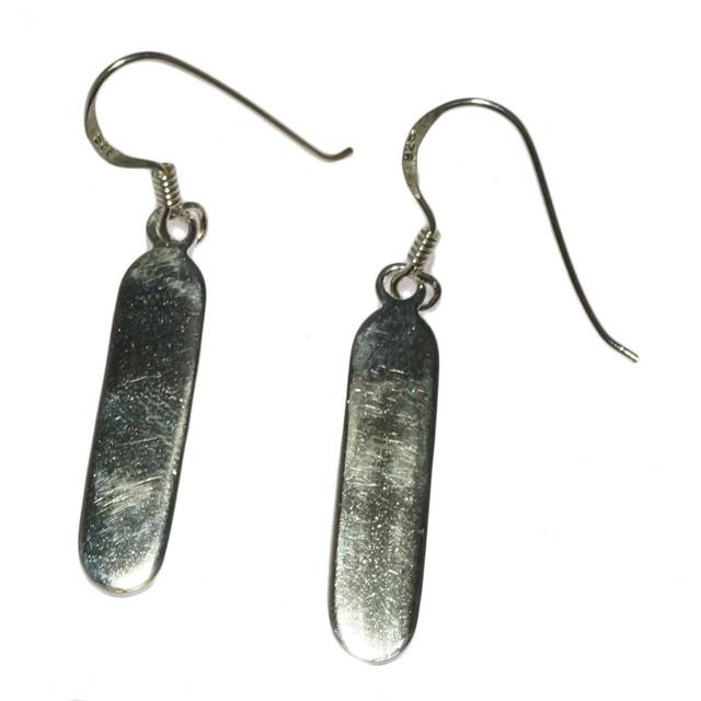 シルバーピアス フックピアス 丸長 バー 板 プレート シルバー925 送料