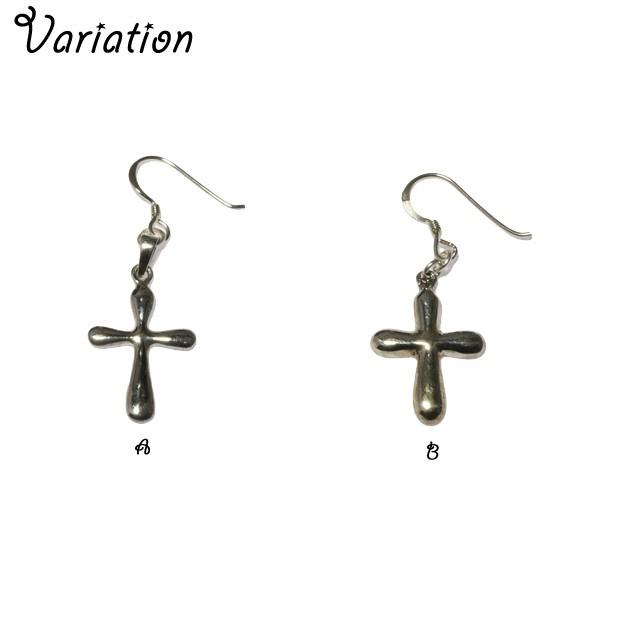 片耳用 バラ売り シルバーピアス フックピアス 十字架 クロス ぷっくり