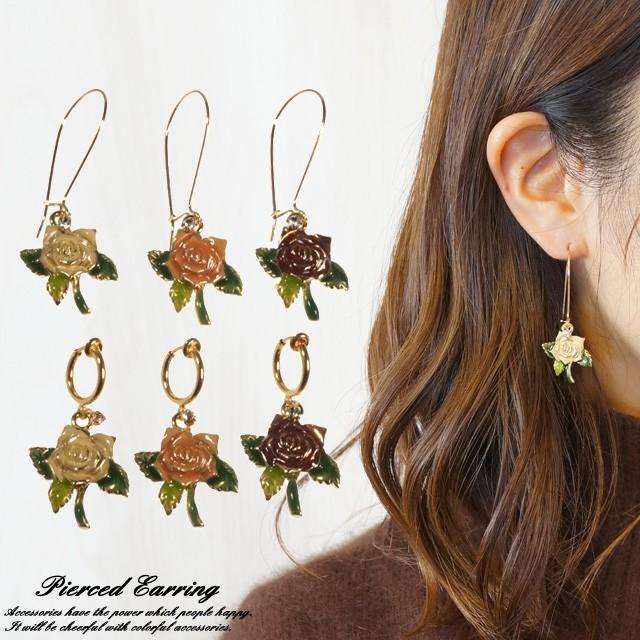 ピアス イヤリング 花 フラワー 薔薇 バラ ローズ クラシカル ゴールド 金メッキ フックピアス フープイヤリング 送料無料 150 08 54 シルバーとアクセサリーのゆかたん 通販 Yahoo ショッピング