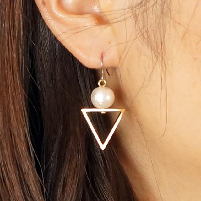 ピアス コットンパール 三角 トライアングル 逆三角形 サージカル