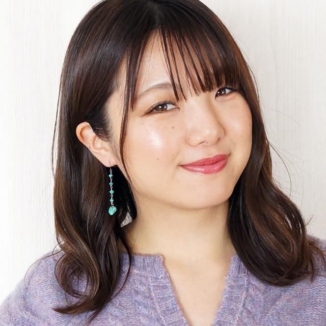 トルコ　シェル　ターコイズ　ロングピアス　サージカルステンレス　ゴールド ピアス ターコイズ風 トルコ石風 ビーズ エスニック さざれ サージカル