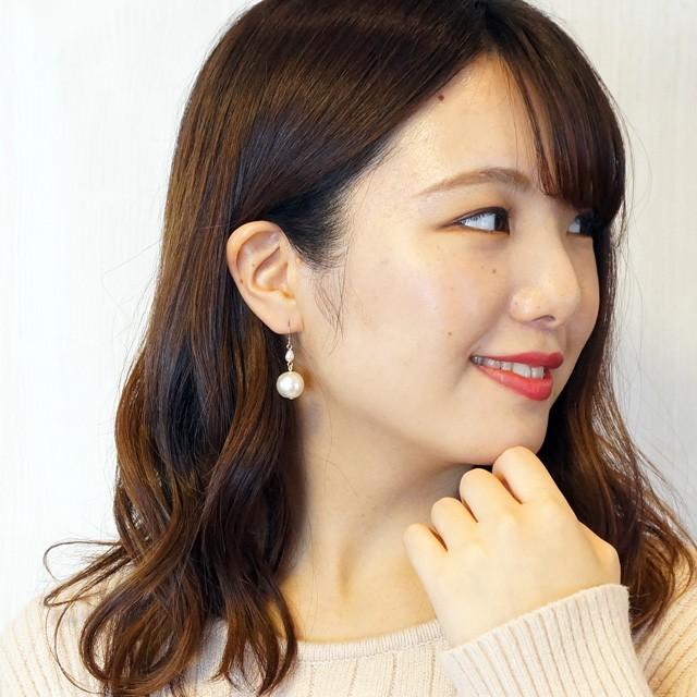 ピアス コットンパール 淡水パール 淡水真珠 バロックパール