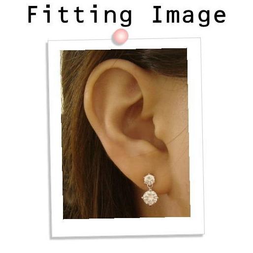ピアス キュービックジルコニア 5.5mm 4mm 2連 キラキラ 上品 スタッド 