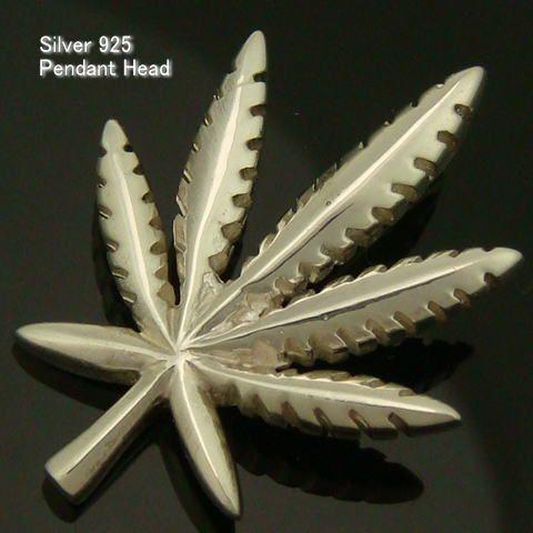 シルバー925 マリファナ ペンダントヘッド 葉 シンプル インディアン 