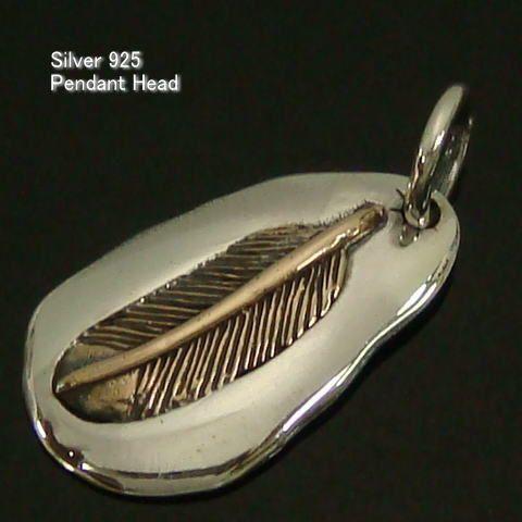 シルバー925 金色の羽根が本物のように光るインディアン silver925