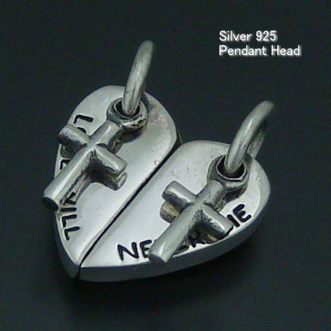 シルバー925 ハート ペンダントヘッド クロス 十字架 分割 分かれる  
