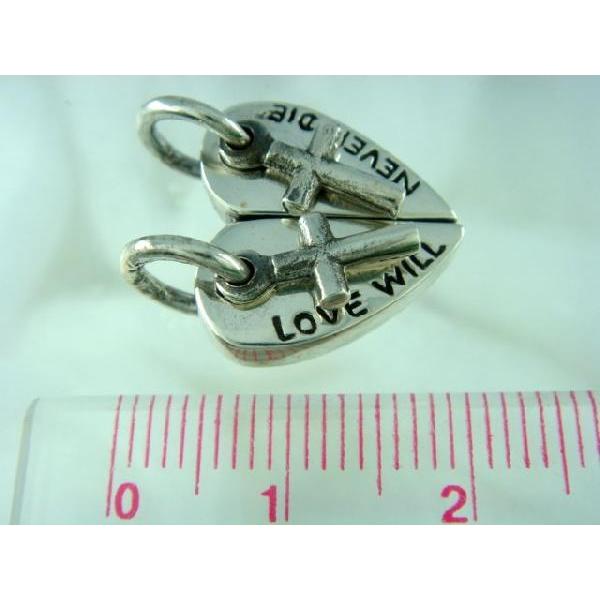 シルバー925 ハート ペンダントヘッド クロス 十字架 分割 分かれる