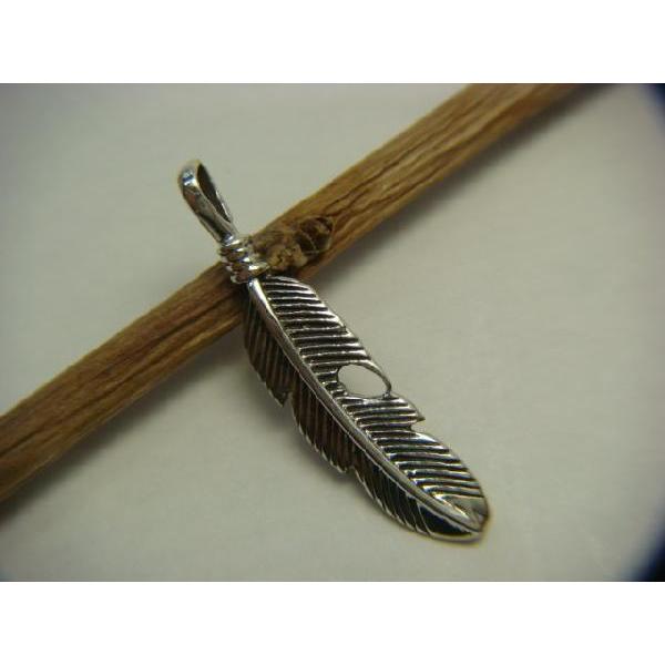 シルバー925 両面デザインがカッコイイ フェザー 羽根 silver925