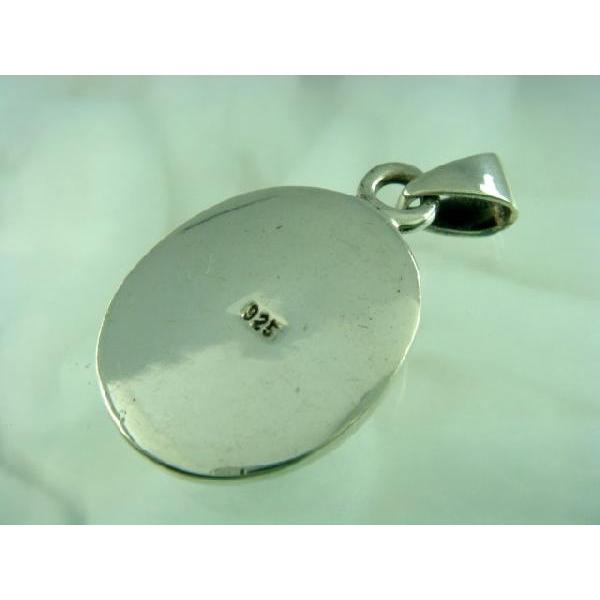 シルバー925 重厚な雰囲気漂う大粒の青い石付きペンダントトップ  silver925 シルバーアクセサリー シルバー製 ペンダントヘッド メンズの画像