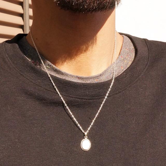 シルバー925 オーバルペンダント ネックレス シルバー925 ペンダントヘッド ペンダントトップ シェル オーバル