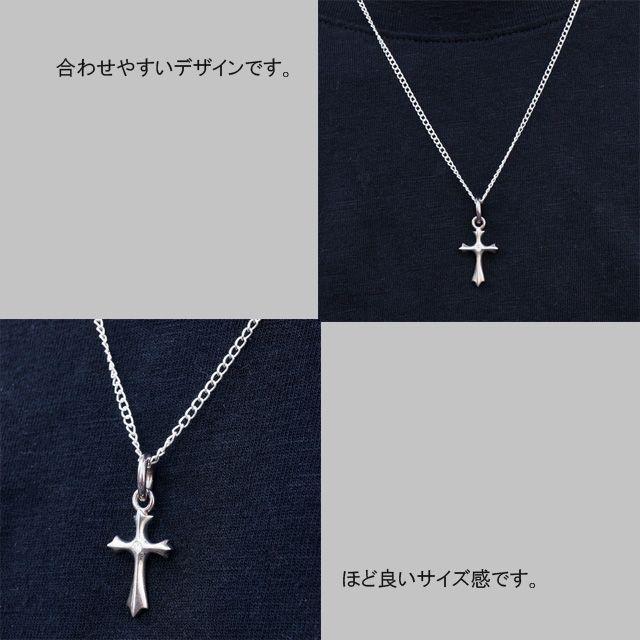 シルバー925 中央のスワロフスキー シンプル デザイン クロス 十字架 ペンダントヘッド silver925 シルバーアクセサリー シルバー製 スワロフスキー  メンズの画像