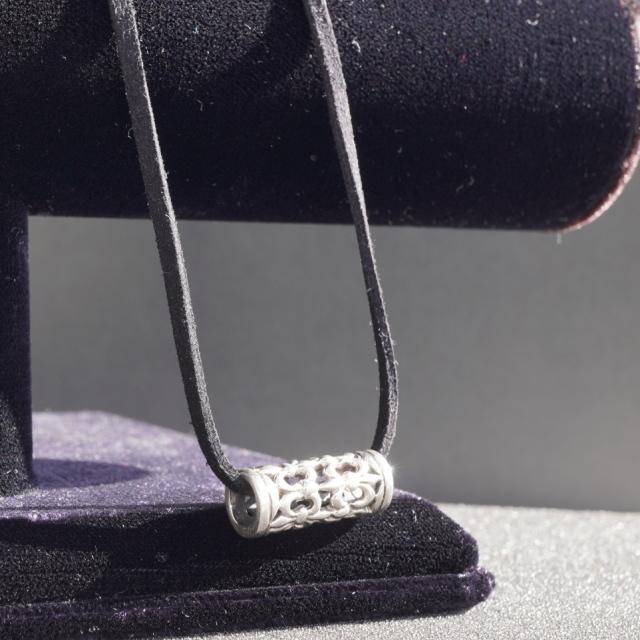 ローラーペンダント　全長約6cm　ネックレス ステンレス チェーン付き　シルバー 22-014.jpg