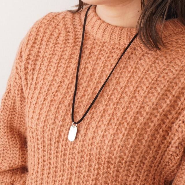 シンプル プレート 楕円 角の取れた四角 スクエア メンズ ネックレス 