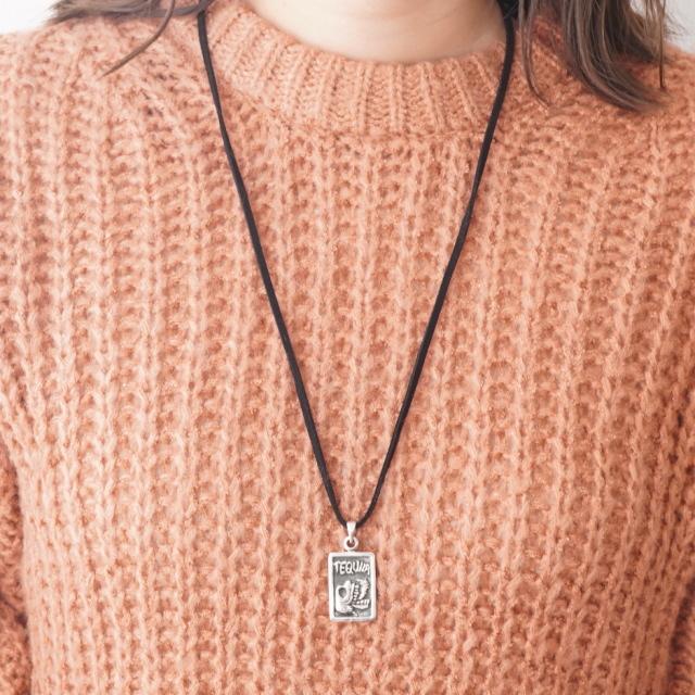 プレート 骸骨 スカル TEQUILA メンズ 火を噴く ネックレス シルバー