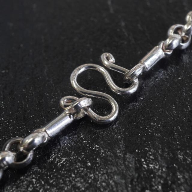 1点もの シルバー925 ロングチェーンネックレス 80cm 丸小豆チェーン ボールリンク シンプル 高級感 メンズ レディース silver925の画像