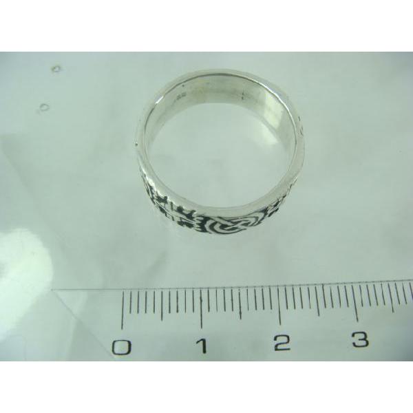幾何学な模様のシルバー製リング 幾何学的な模様の太めシルバーリング シルバー925 silver925