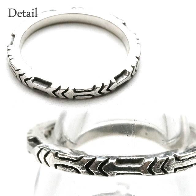 シルバー925 メンズ レディース リング シンプル 表面の矢印が彫られて