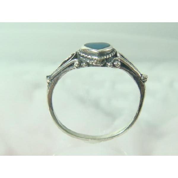 シルバーリング ハート ターコイズ デザインリング トルコ石 指輪 夏