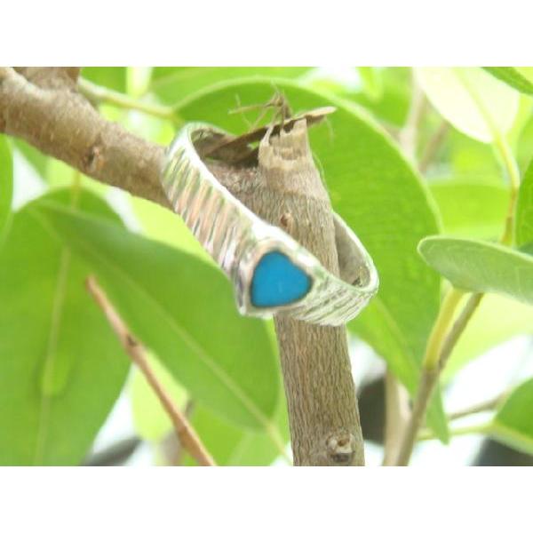 シルバーリング ハート ターコイズ デザインリング トルコ石