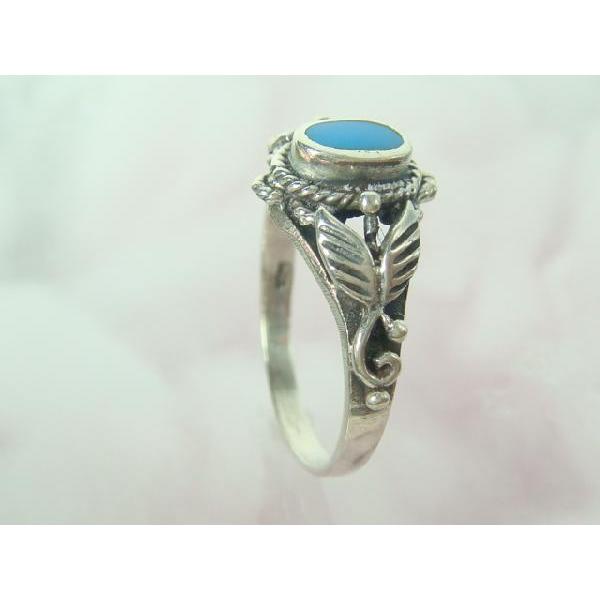 シルバーリング ターコイズリング デザインリング トルコ石 指輪 夏
