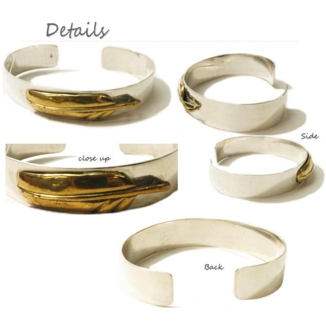 バングル ブレスレット シルバー925製 ネイティブ フェザー 羽根 デザイン メンズ レディース　アクセサリー mensの画像